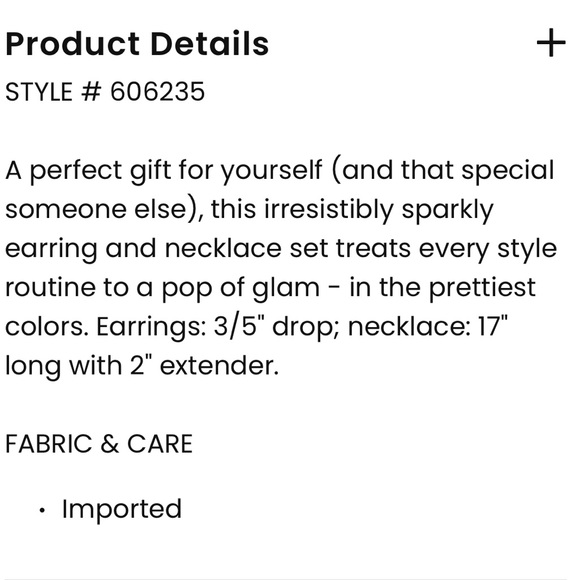 NWT LOFT Blue Topaz crystal and gold necklace and earring set sparkle gem - Picture 6 of 6